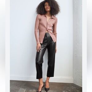 Babaton Black Leather Pants